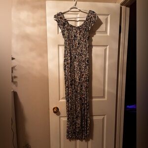 Patrons of Peace Navy and Cream Floral jumpsuit